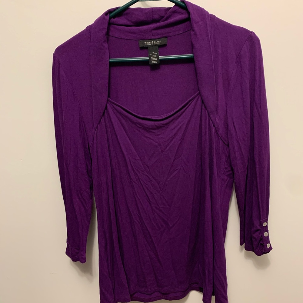 **White House Black Market Faux Shrug Top